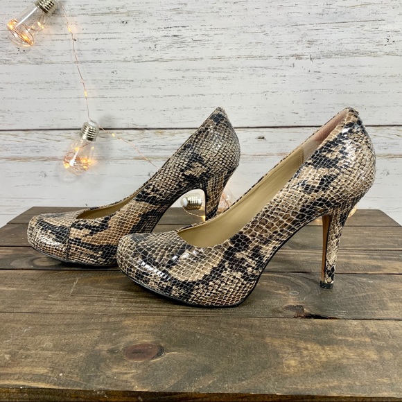 ISOLÁ Cagney Sand Snakeskin Print Platform Heels - Picture 4 of 14